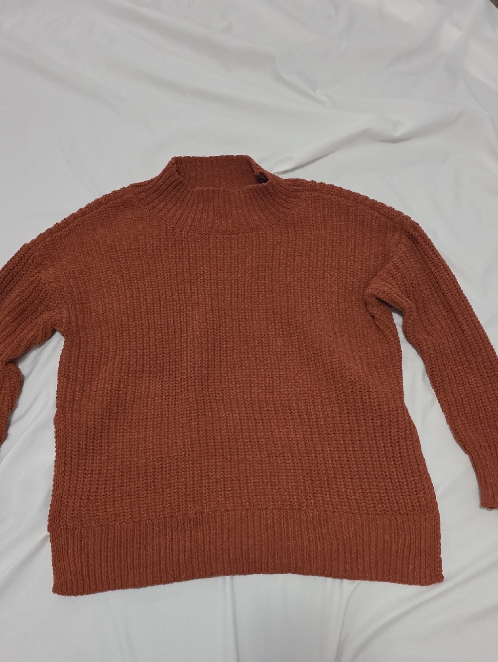 aerie Chunky Knit Sweater in Rust Brown